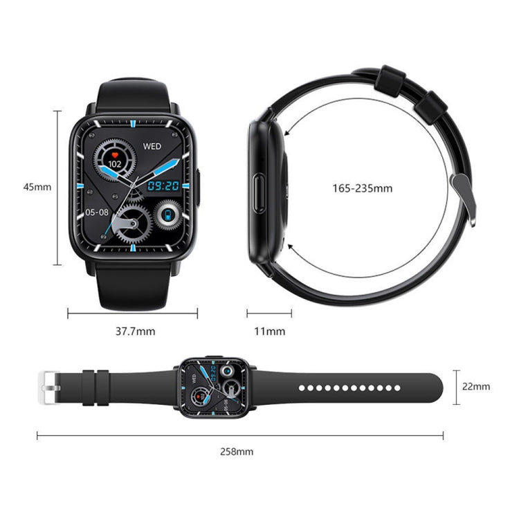 Smartwatch impermeabile DM60 da 1,83 pollici, supporta il monitoraggio della temperatura corporea/frequenza cardiaca/ossigeno nel sangue/monitoraggio della pressione sanguigna
