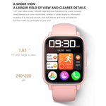Smartwatch impermeabile DM60 da 1,83 pollici, supporta il monitoraggio della temperatura corporea/frequenza cardiaca/ossigeno nel sangue/monitoraggio della pressione sanguigna