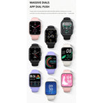 Smartwatch impermeabile DM60 da 1,83 pollici, supporta il monitoraggio della temperatura corporea/frequenza cardiaca/ossigeno nel sangue/monitoraggio della pressione sanguigna