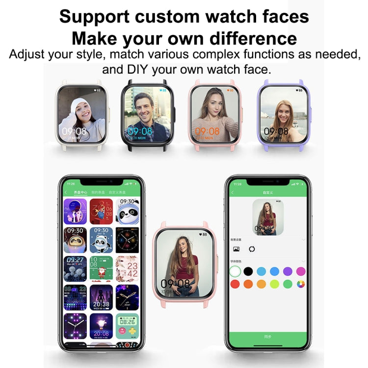 Smartwatch impermeabile DM60 da 1,83 pollici, supporta il monitoraggio della temperatura corporea/frequenza cardiaca/ossigeno nel sangue/monitoraggio della pressione sanguigna