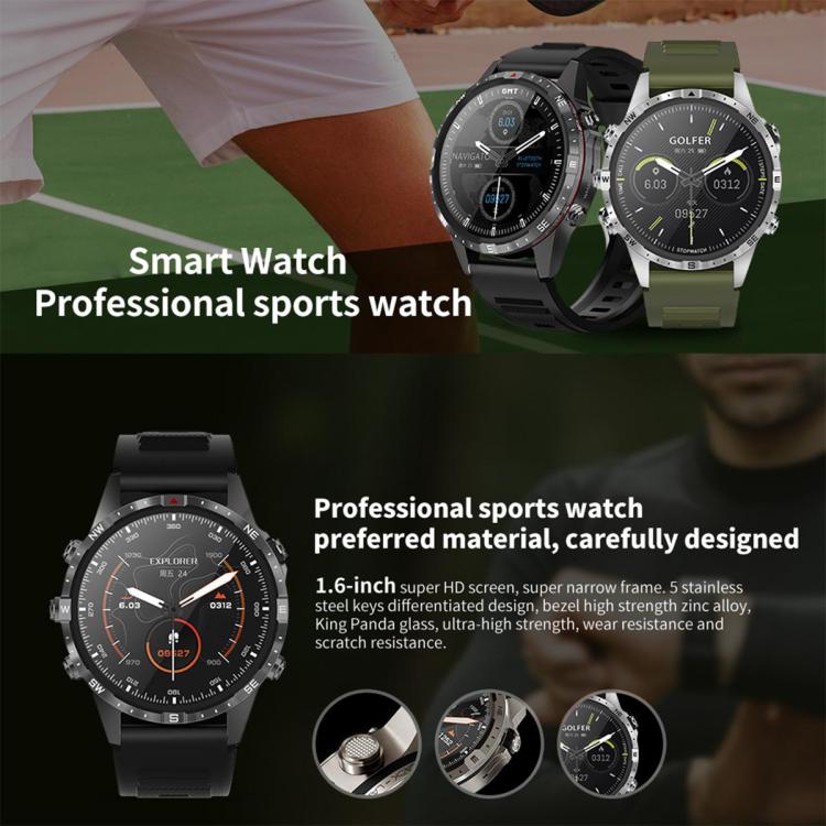 HAMTOD GT45 Orologio intelligente impermeabile da 1,6 pollici, supporto chiamata Bluetooth / frequenza cardiaca / monitoraggio dell'ossigeno nel sangue