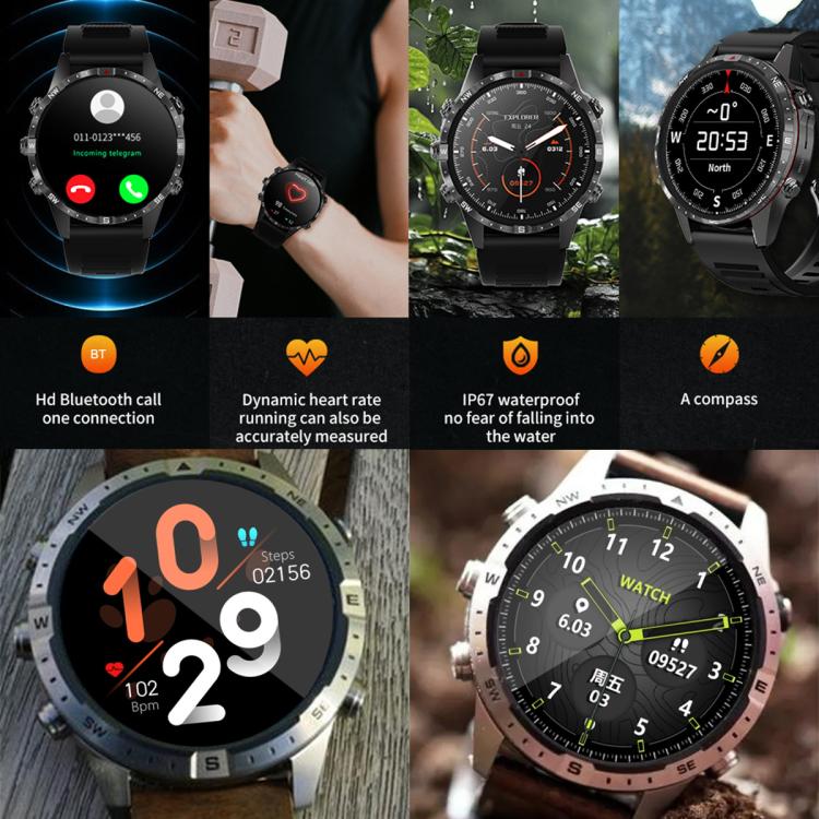 HAMTOD GT45 Orologio intelligente impermeabile da 1,6 pollici, supporto chiamata Bluetooth / frequenza cardiaca / monitoraggio dell'ossigeno nel sangue