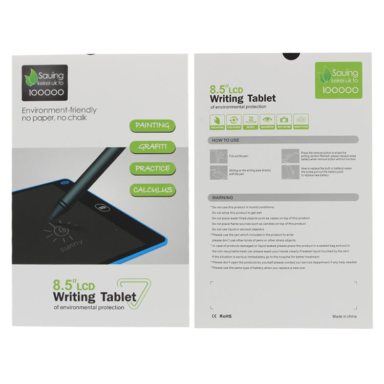 8.5 inch Portable LCD Writing Tablet Graffiti Drawing Electronic Writing Pad Message Graphics Board Draft Paper with Writing Pen, 8.5 inch White, 8.5 inch Black, 8.5 inch Green, 8.5 inch Blue, 8.5 inch Red