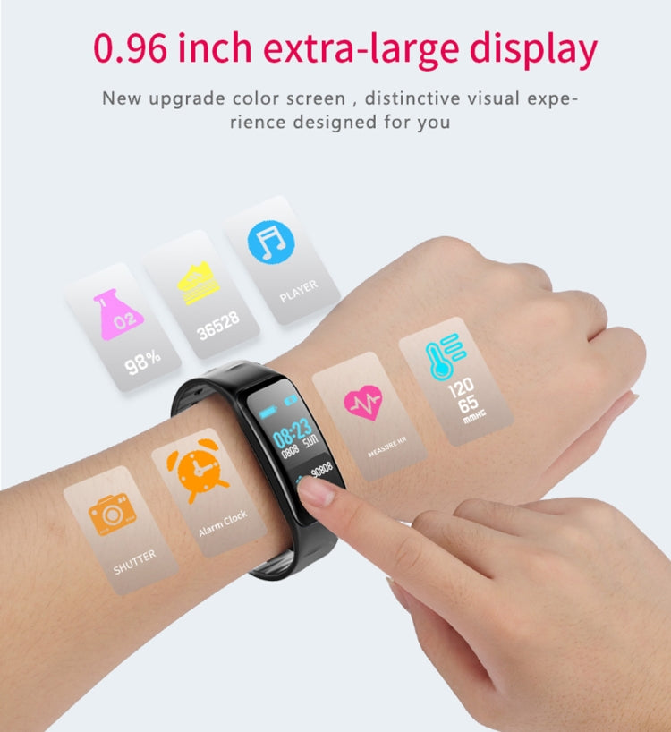 CHIGU C1Plus Fitness Tracker Bracciale Smartband con schermo IPS da 0,96 pollici, Impermeabile IP67, Supporta Modalità Sport / Pressione sanguigna / Monitor del sonno / Monitor della frequenza cardiaca / Monitor della fatica / Promemoria sedentario    ...