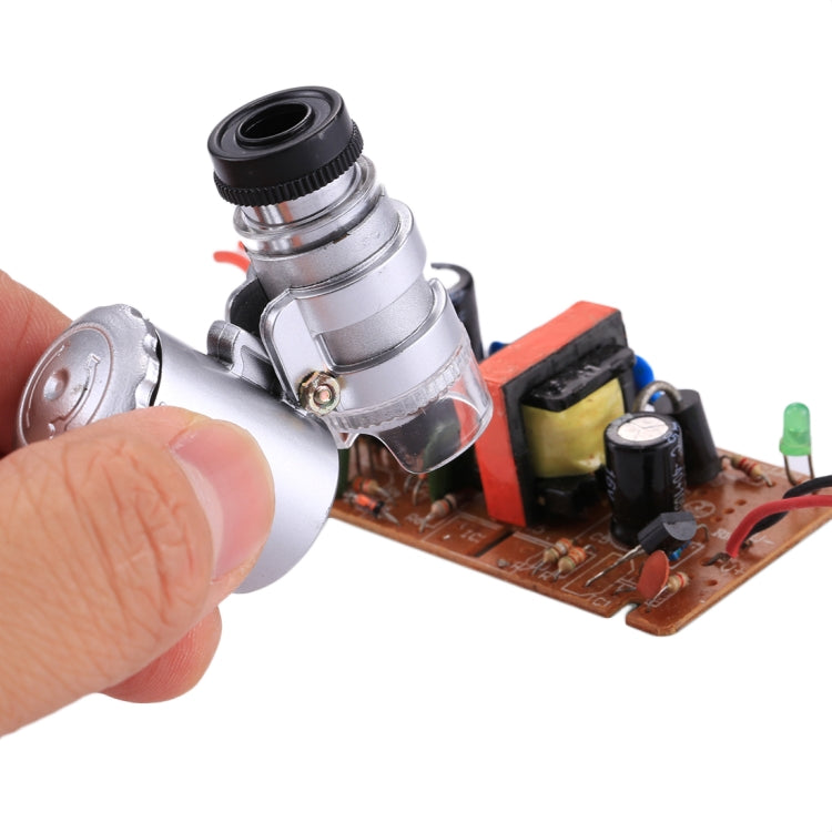 60X Mini Portable Jewelry Appraisal Microscope with LED Light and Currency Detection Function