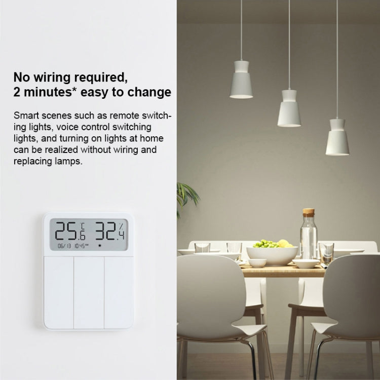 Original Xiaomi Mijia ZNKG03HL 3 Keys Smart Display Lamps Wall Switch, Support Mobile Phone Remote Control