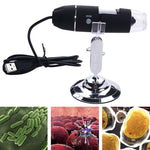 USB Digital Microscope with 0.3MP Image Sensor and 1000X Magnifying Glass with 8 LEDs and Professional Stand, 1000X