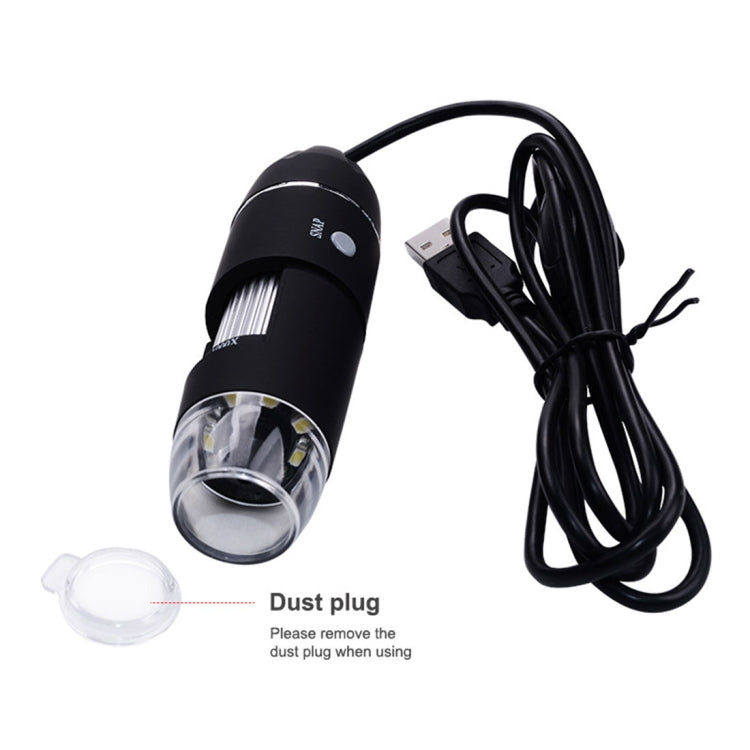 Microscopio digitale USB con sensore di immagine da 0,3 MP e lente d'ingrandimento 1000X con 8 LED e supporto professionale, 1000X