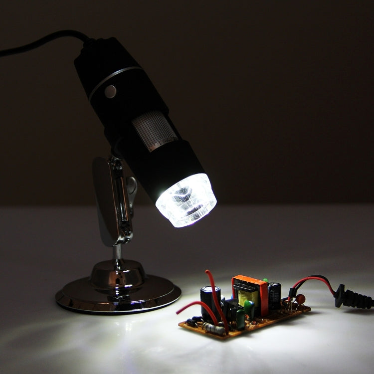 USB Digital Microscope with 0.3MP Image Sensor and 1000X Magnifying Glass with 8 LEDs and Professional Stand, 1000X