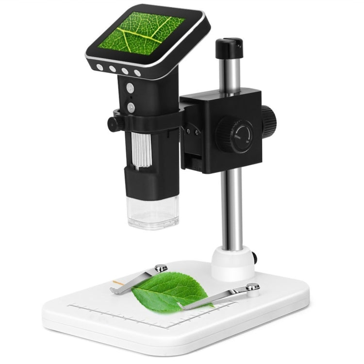 USB Digital Microscope with 500X Image Sensor and 2.5 Inch Screen 8 LED Image Sensor and Professional Stand, Support TF Card, DMS-015M 500X