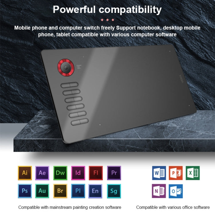 VEIKK A15PRO 10x6 inch 5080 LPI Type-C Smart Touch Electronic Graphics Tablet