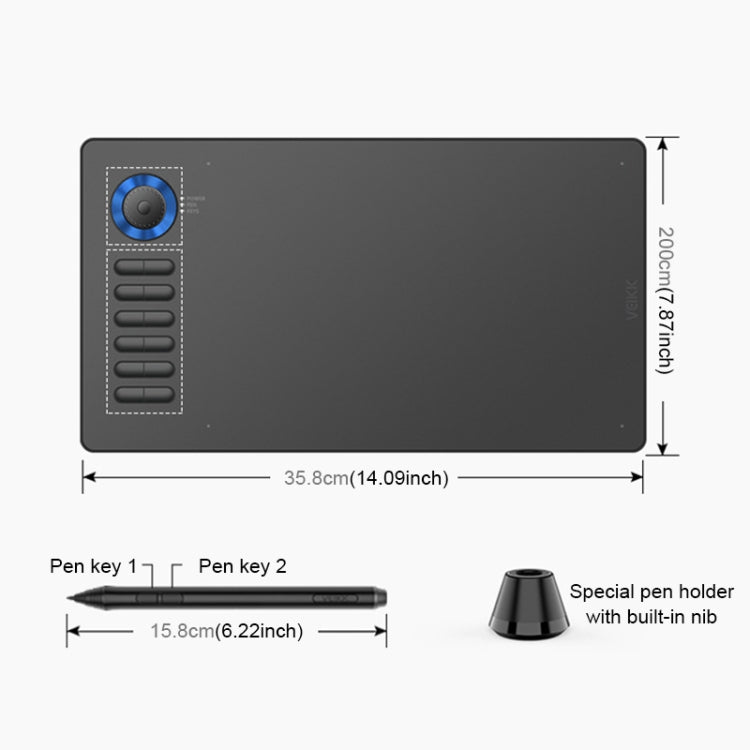 VEIKK A15PRO 10x6 inch 5080 LPI Type-C Smart Touch Electronic Graphics Tablet