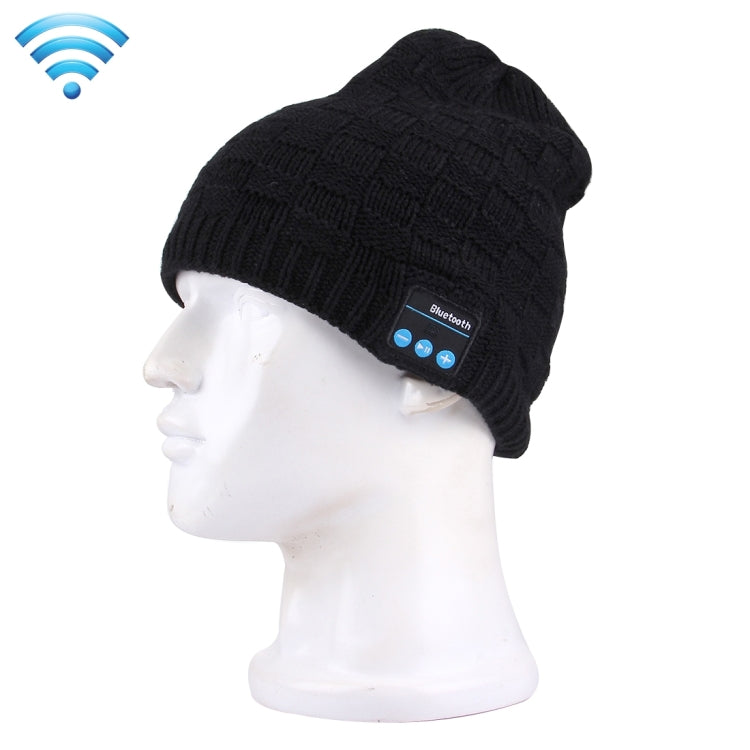 Auricolare Bluetooth lavorato a maglia con struttura quadrata, caldo cappello invernale con microfono per ragazzo, ragazza e adulti