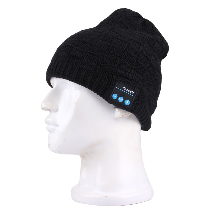 Auricolare Bluetooth lavorato a maglia con struttura quadrata, caldo cappello invernale con microfono per ragazzo, ragazza e adulti