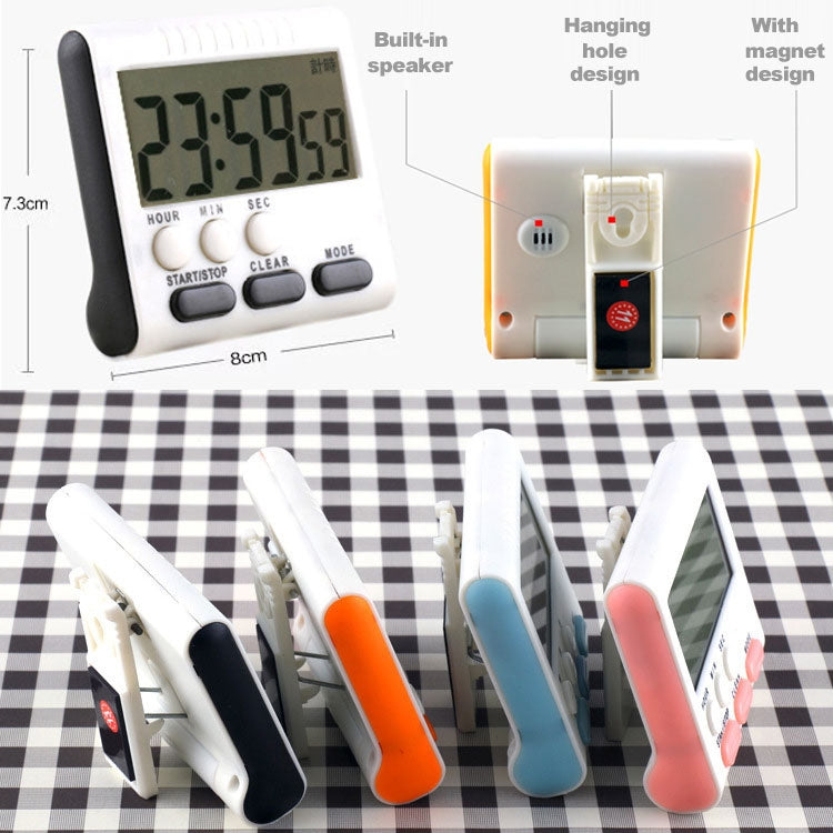 Timer da cucina 24 ore Sveglia digitale Schermo LCD Supporto magnetico per cucinare