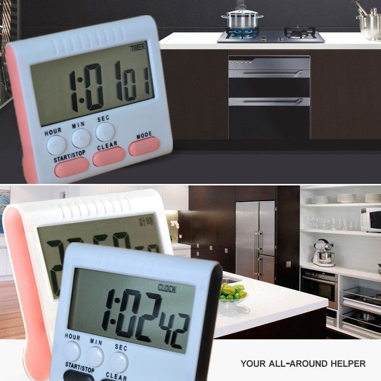 Timer da cucina 24 ore Sveglia digitale Schermo LCD Supporto magnetico per cucinare