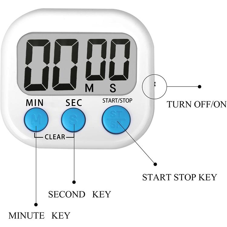 Timer da cucina digitale Allarme elettronico Supporto magnetico con display LCD per cucinare Cottura Sport Giochi Ufficio, HX103-2, 118