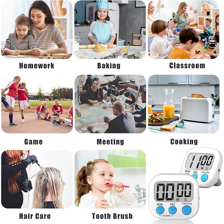 Timer da cucina digitale Allarme elettronico Supporto magnetico con display LCD per cucinare Cottura Sport Giochi Ufficio, HX103-2, 118