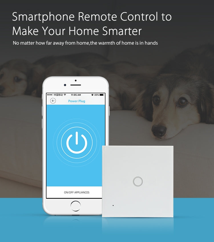 Interruttore luce smart WiFi 1 gang UE touch 5A