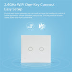 Interruttore luce smart WiFi 2 gang UE touch 5A