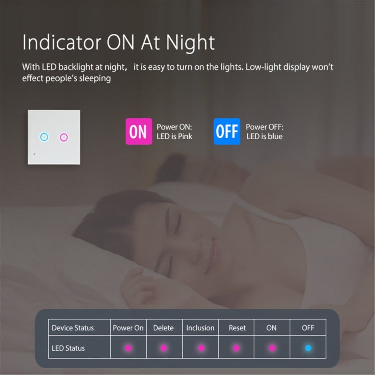 Interruttore luce smart WiFi 2 gang UE touch 5A