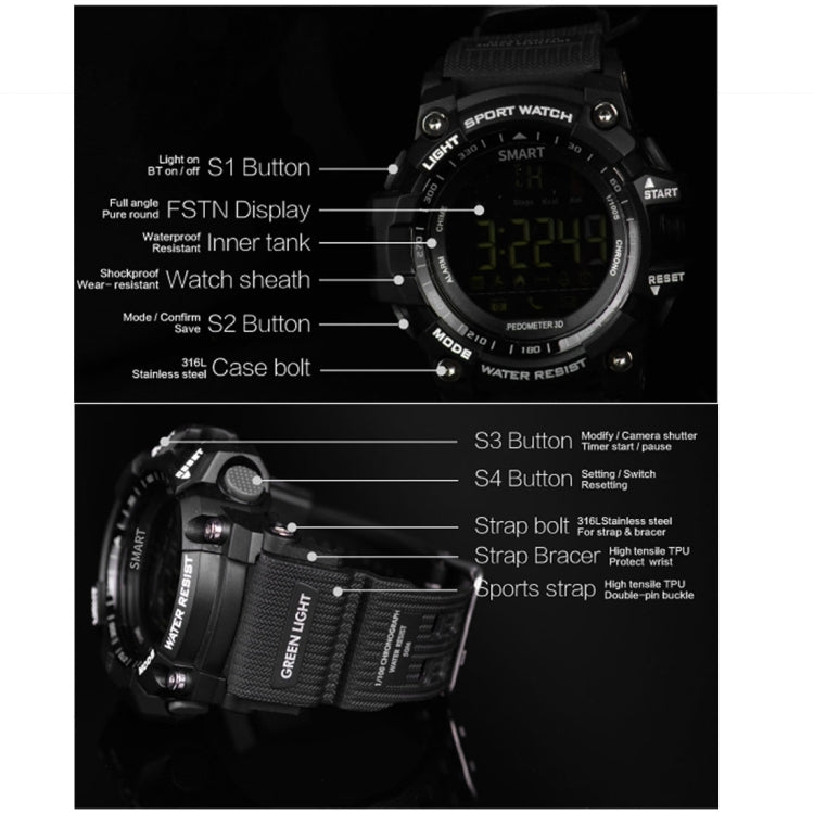 Smartwatch sportivo con display ad angolo intero EX16