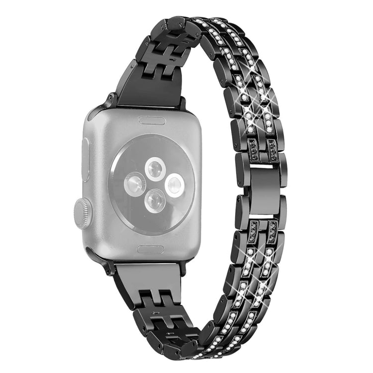 Cinturino per orologio in acciaio inossidabile con diamanti colorati per Apple Watch Serie 7 41 mm / 6 e SE e 5 e 4 40 mm / 3 e 2 e 1 38 mm
