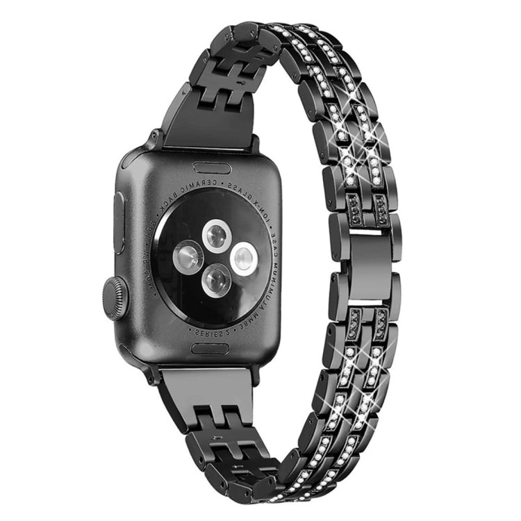 Cinturino per orologio in acciaio inossidabile con diamanti colorati per Apple Watch Serie 7 45 mm / 6 e SE e 5 e 4 44 mm / 3 e 2 e 1 42 mm