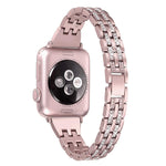 Cinturino per orologio in acciaio inossidabile con diamanti colorati per Apple Watch Serie 7 45 mm / 6 e SE e 5 e 4 44 mm / 3 e 2 e 1 42 mm