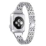 Cinturino per orologio in acciaio inossidabile con diamanti colorati per Apple Watch Serie 7 45 mm / 6 e SE e 5 e 4 44 mm / 3 e 2 e 1 42 mm