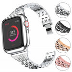 Cinturino per orologio in acciaio inossidabile con diamanti colorati per Apple Watch Serie 7 45 mm / 6 e SE e 5 e 4 44 mm / 3 e 2 e 1 42 mm