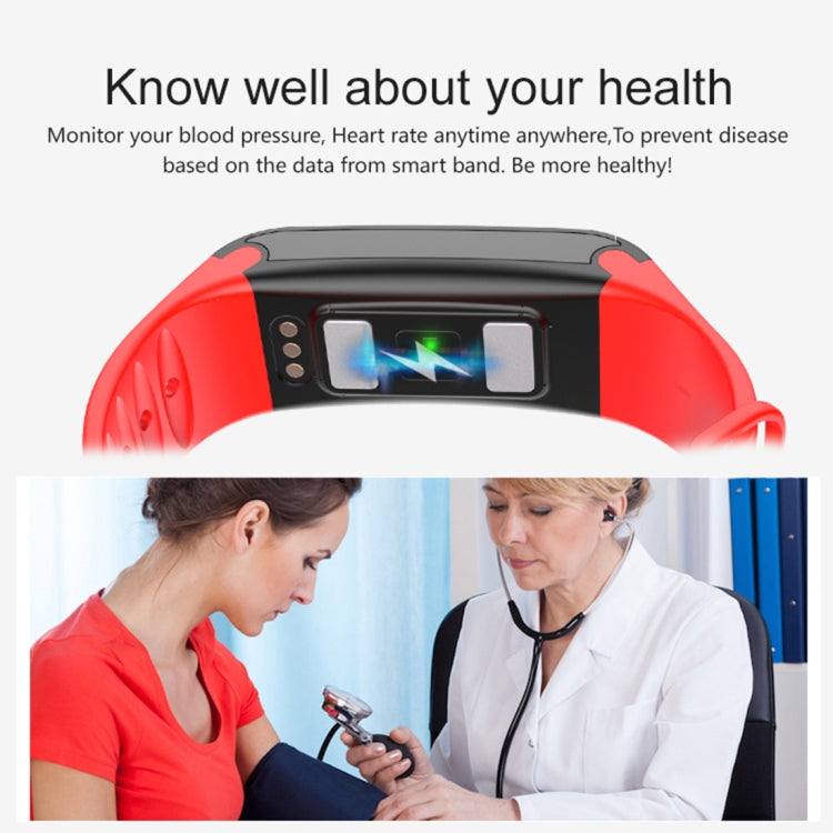 TLW T6 Fitness Tracker Bracciale intelligente con display OLED da 0,96 pollici, supporto modalità sport / ECG / cardiofrequenzimetro / pressione sanguigna / monitor del sonno, T6 Black, T6 Blue, T6 Red