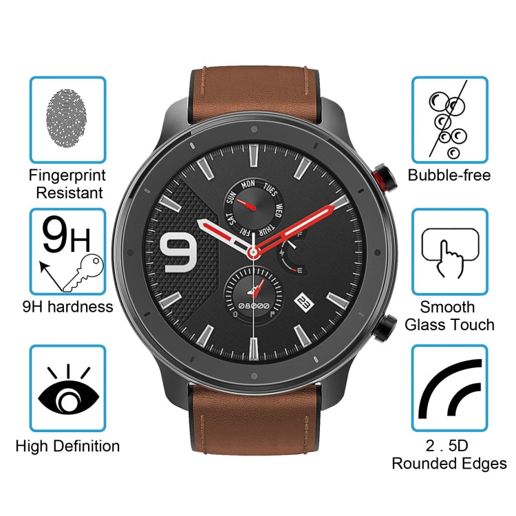 Per Amazfit GTR 47mm 0.26mm 2.5D 9H Pellicola salvaschermo in vetro temperato, For Amazfit GTR 47mm