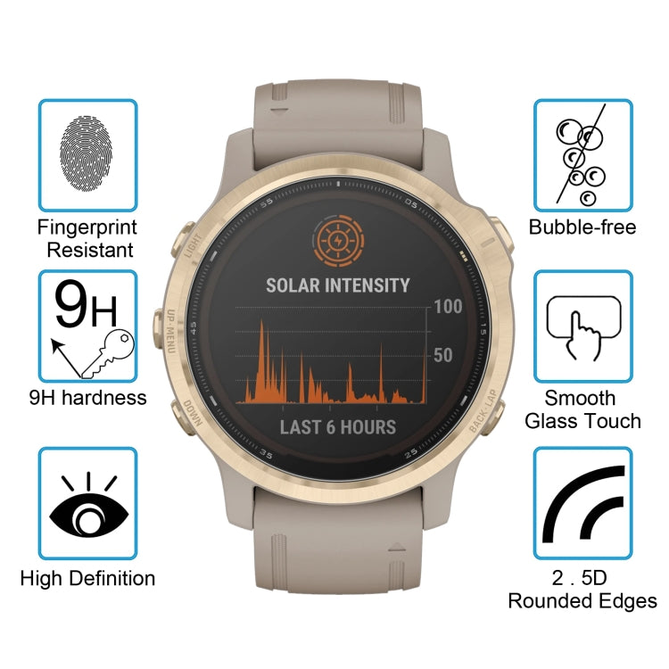 Per Garmin Fenix 6S Pro 0.26mm 2.5D 9H Pellicola salvaschermo in vetro temperato, For Garmin Fenix 6S Pro