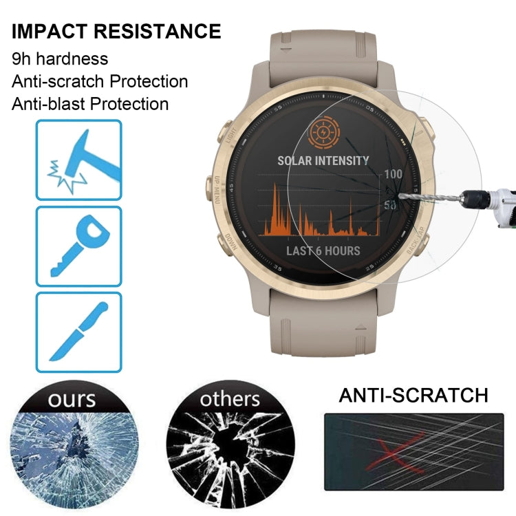 Per Garmin Fenix 6S Pro 0.26mm 2.5D 9H Pellicola salvaschermo in vetro temperato, For Garmin Fenix 6S Pro