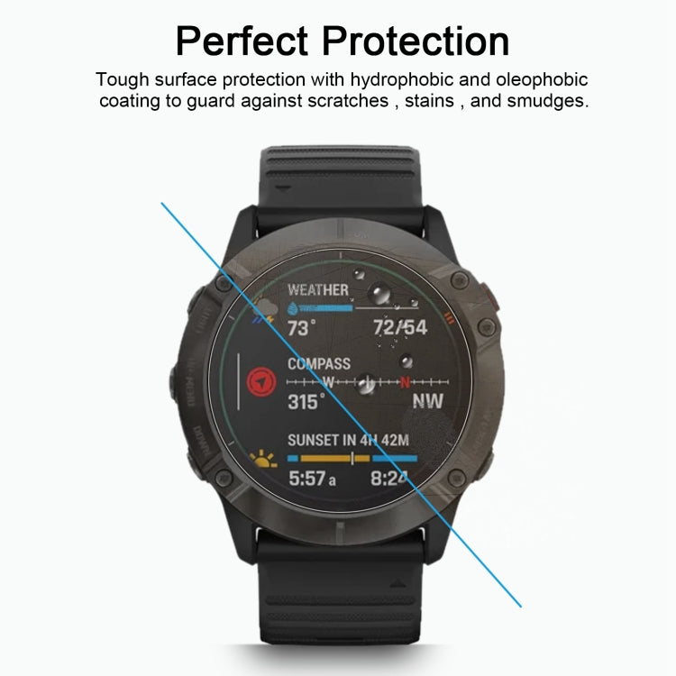 Per Garmin Fenix 6X Pro 0.26mm 2.5D 9H Pellicola salvaschermo in vetro temperato, For Garmin Fenix 6X Pro