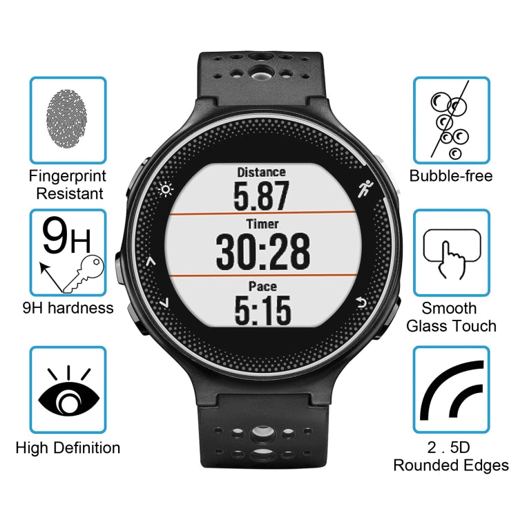 Per Garmin Forerunner 235 0,26 mm 2,5 D 9 H Pellicola protettiva per schermo in vetro temperato, For Garmin Forerunner 235