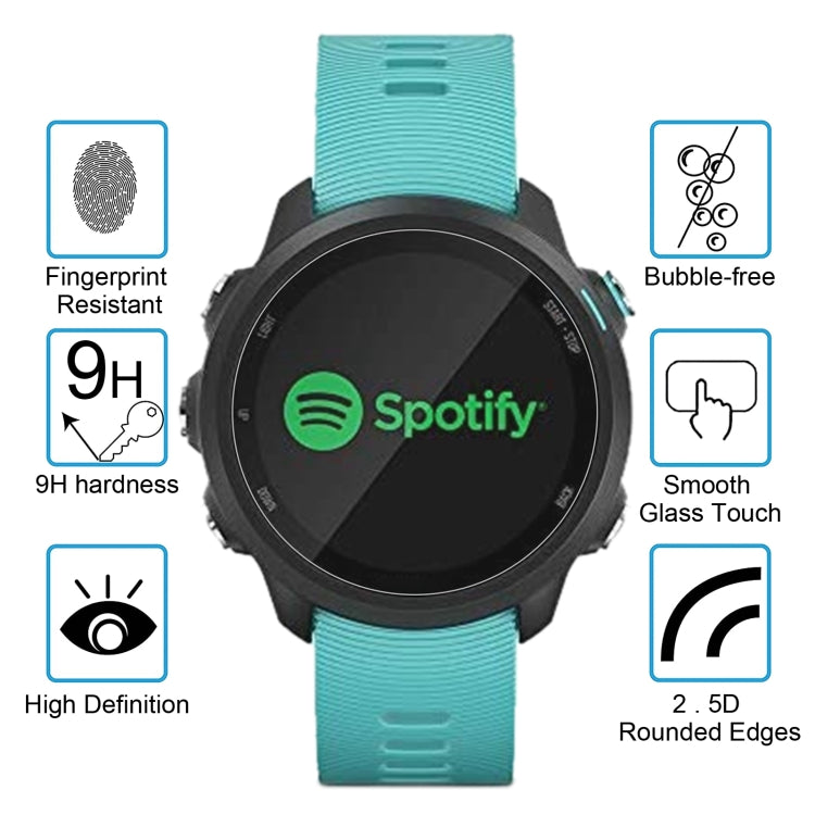 Per Garmin Forerunner 245 Music 0.26mm 2.5D 9H Pellicola salvaschermo in vetro temperato, For Garmin Forerunner 245 Music