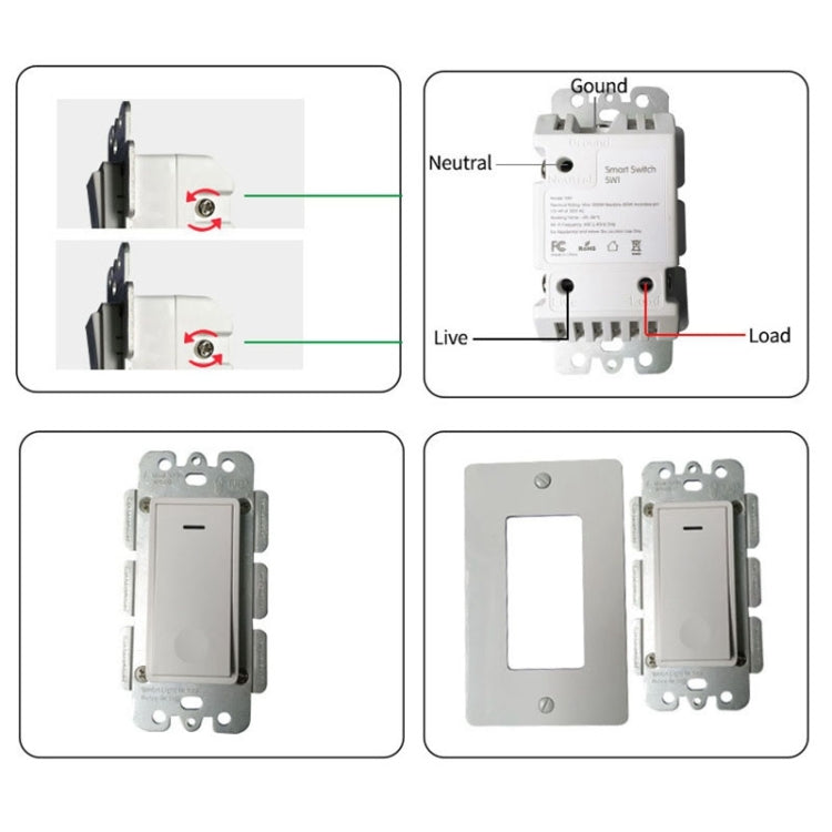 Interruttore tattile a parete intelligente WiFi tipo 120, spina americana