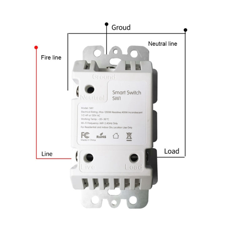 Type 120 WiFi Smart Wall Touch Switch, US Plug