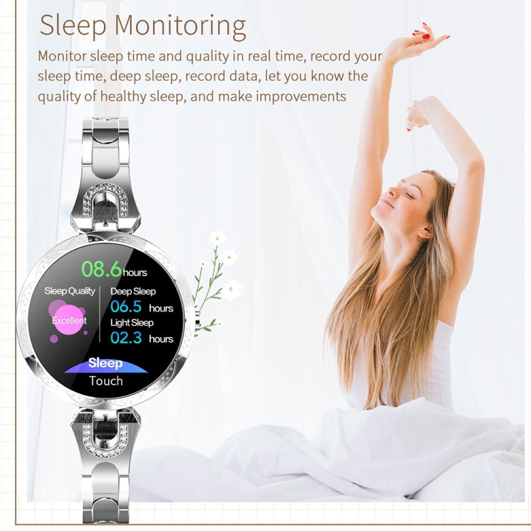 Bracciale femminile intelligente alla moda AK15, schermo LCD a colori da 1,08 pollici, impermeabile IP67, supporto monitoraggio della frequenza cardiaca/monitoraggio del sonno/fotografia remota
