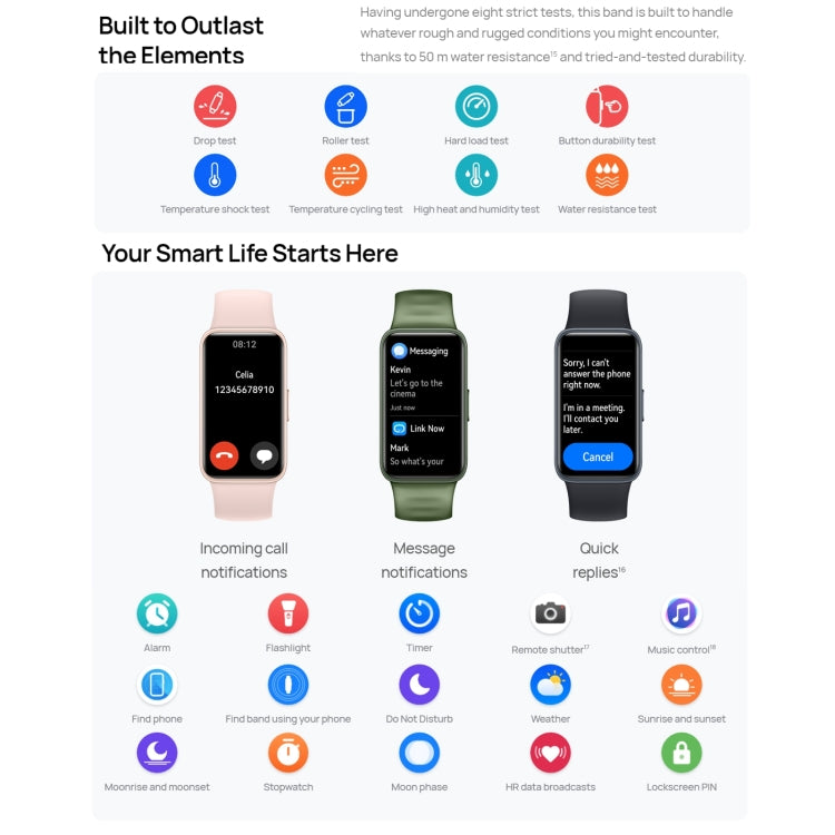 HUAWEI Band 8 NFC 1,47 pollici AMOLED Smart Watch, supporto frequenza cardiaca / pressione sanguigna / ossigeno nel sangue / monitoraggio del sonno, HUAWEI Band 8 NFC