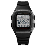 SKMEI 1278 Orologio digitale impermeabile da esterno alla moda da 50 m Orologio da polso sportivo per studenti Supporto 5 sveglie di gruppo (Titanio), SKMEI 1278
