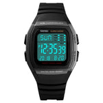 SKMEI 1278 Orologio digitale impermeabile da esterno alla moda da 50 m Orologio da polso sportivo per studenti Supporto 5 sveglie di gruppo (Titanio), SKMEI 1278