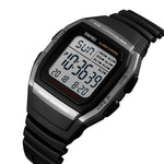 SKMEI 1278 Orologio digitale impermeabile da esterno alla moda da 50 m Orologio da polso sportivo per studenti Supporto 5 sveglie di gruppo (Titanio), SKMEI 1278