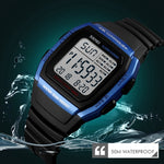 SKMEI 1278 Orologio digitale impermeabile da esterno alla moda da 50 m Orologio da polso sportivo per studenti Supporto 5 sveglie di gruppo (Titanio), SKMEI 1278