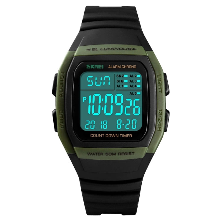 SKMEI 1278 Orologio digitale impermeabile da esterno alla moda da 50 m Orologio da polso sportivo per studenti Supporto 5 sveglie di gruppo