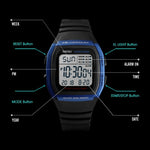SKMEI 1278 Orologio digitale impermeabile da esterno alla moda da 50 m Orologio da polso sportivo per studenti Supporto 5 sveglie di gruppo