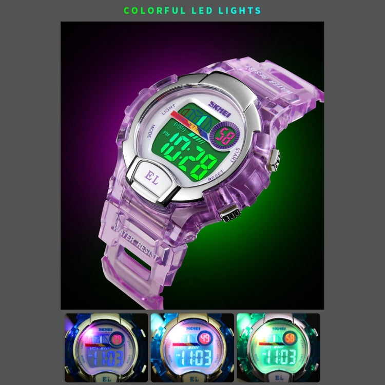 SKMEI 1450 Orologio digitale trasparente da donna Orologio sportivo impermeabile da 50 m con luce LED