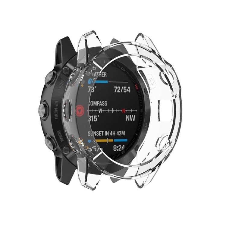 Per Garmin Fenix 6 Custodia protettiva per smartwatch a mezza copertura in TPU, For Garmin Fenix 6